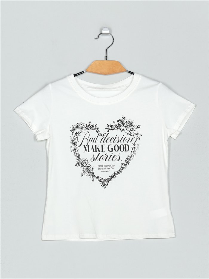 Camiseta corazón texto (S-M)