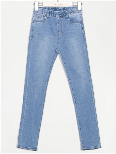 Jeans cintura elástica tiro alto azul (S-XXL)