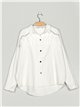 Sobrecamisa denim flecos blanco (S-XL)