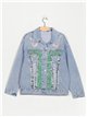 Oversized denim jacket with rhinestone azul (S-M-L)