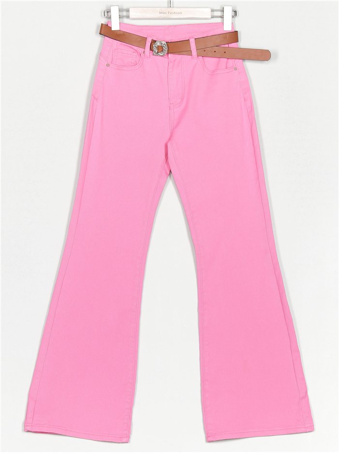 Jeans flare cinturón fucsia (XS-XXL)