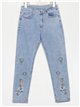 Plus size embroidered jeans azul (40-52)