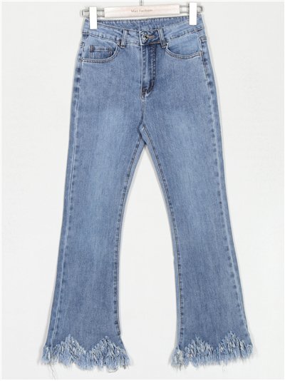 Jeans flare desflecados azul (XS-XL)