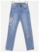 Jeans bordado tiro alto azul (36-46)