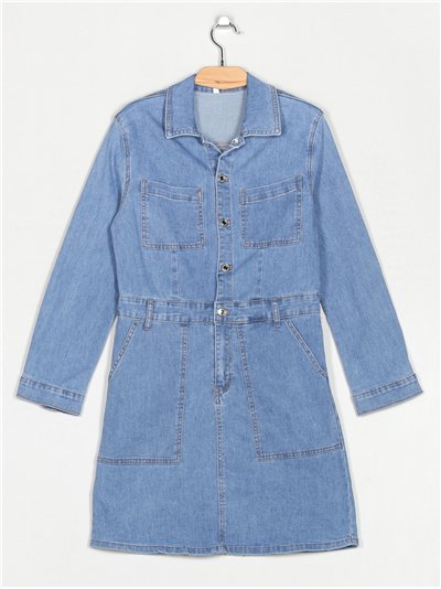 Vestido camisero denim azul (S-XXL)