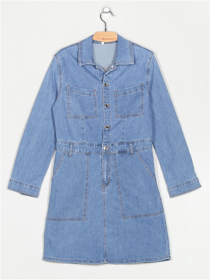 Vestido camisero denim azul (S-XXL)