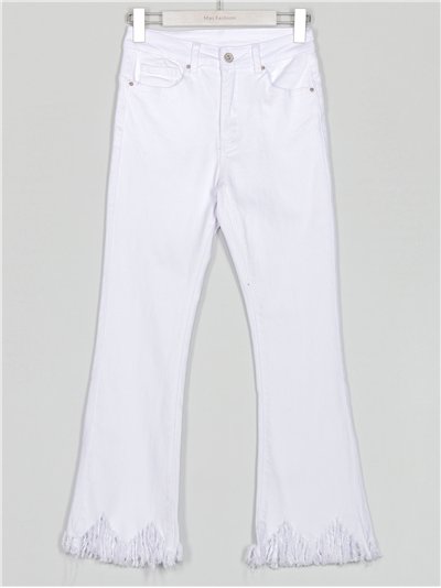 Jeans flare desflecados blanco (XS-XXL)