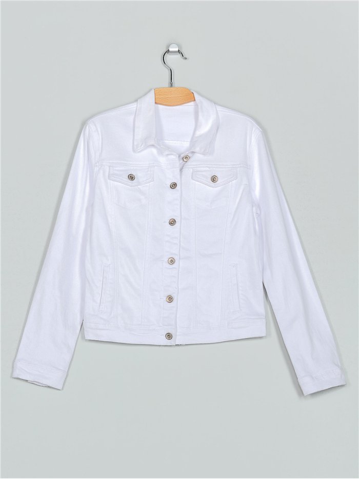 Basic denim jacket blanco (40-50)