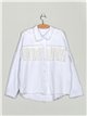 Sobrecamisa denim flecos blanco (S-L)