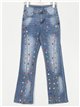 Jeans flare strass azul (XS-S-M-L)