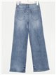 Flowers straight jeans with rhinestone azul (XS-S-M-L)