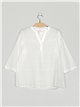 Die-cut embroidered shirt blanco (M-2XL)