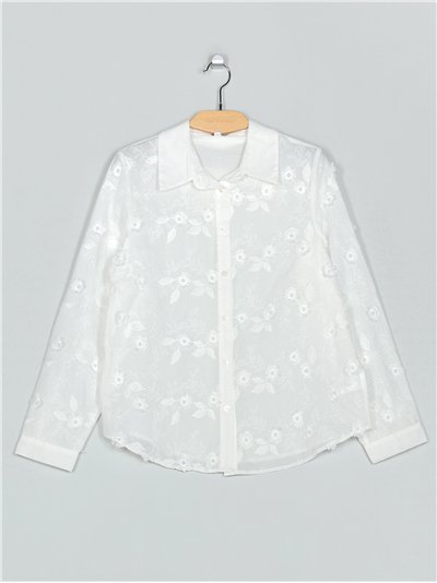 Camisa flores blanco (M-L-XL-XXL)