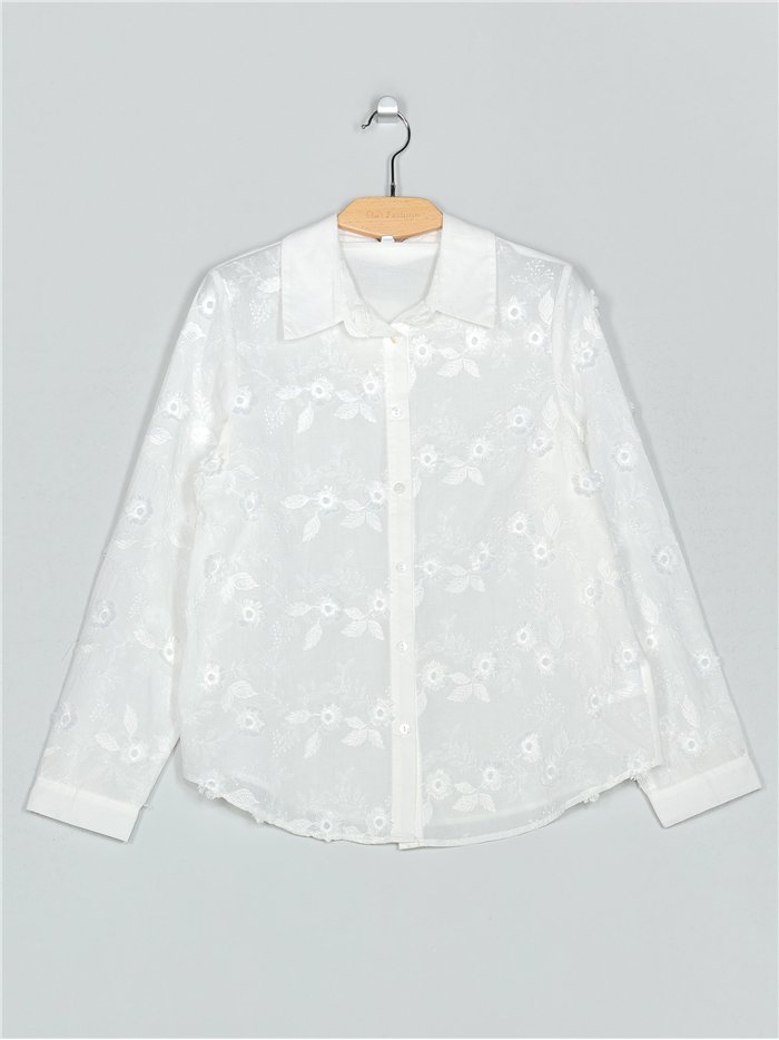 Camisa flores blanco (M-L-XL-XXL)