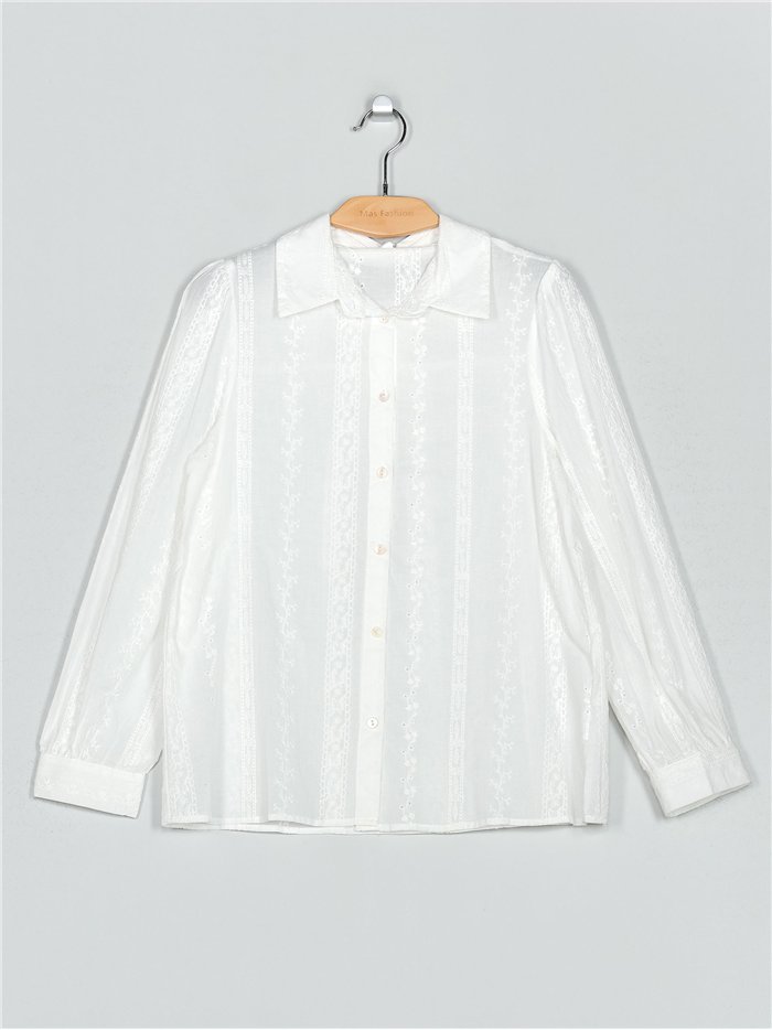 Camisa bordada blanco (M-L-XL-XXL)