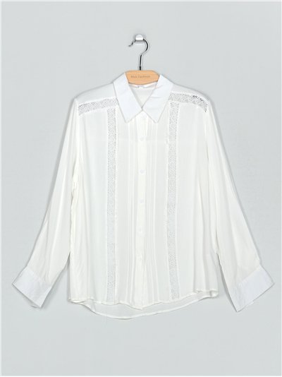 Camisa guipur blanco (M-L-XL-XXL)