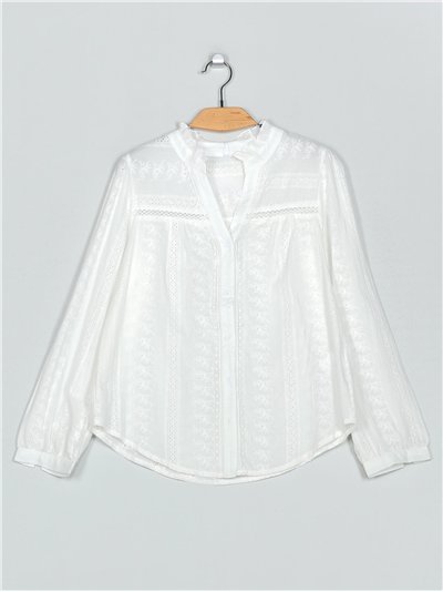 Camisa guipur blanco (M-L-XL-XXL)