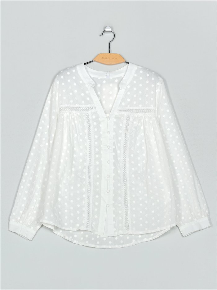 Polka dot shirt blanco (M-L-XL-XXL)