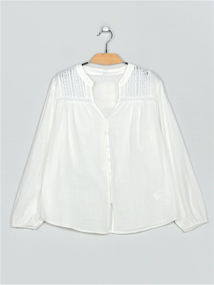 Camisa guipur blanco (M-L-XL-XXL)