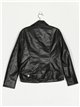 Chaqueta biker efecto piel black (40-48)