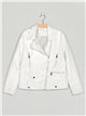 Faux leather biker jacket white (40-48)