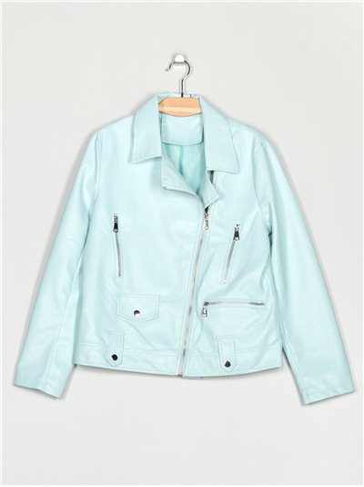 Chaqueta biker efecto piel blue-green (40-48)