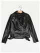 Faux leather biker jacket black (S-XL)