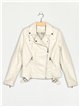 Faux leather biker jacket beige (S-XL)