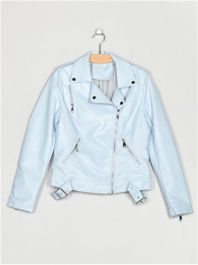 Chaqueta biker efecto piel blue (S-XL)