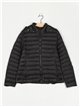 Quilted down puffer jacket with hood black (42-46)