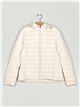 Quilted down puffer jacket with hood beige (42-46)