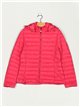 Quilted down puffer jacket with hood fuschia (42-46)