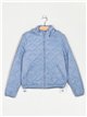 Quilted down puffer jacket with hood blue (M-XXL)