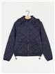 Quilted down puffer jacket with hood navy (M-XXL)