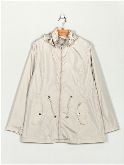 Parka water repellent with hood stone-rice (42-50)