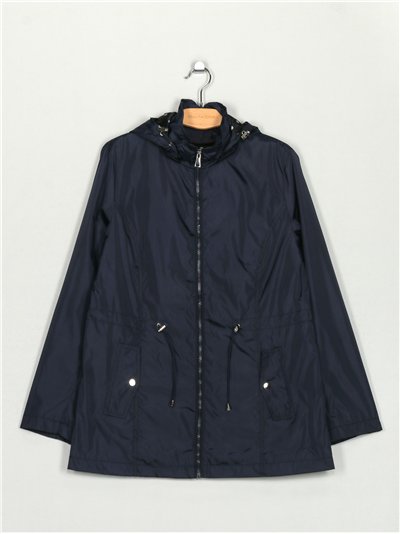 Parka water repellent with hood navy (42-50)