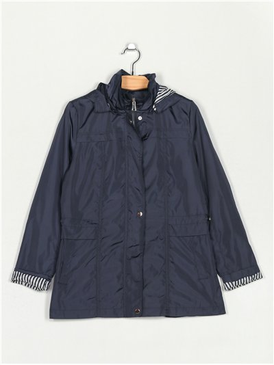 Parka water repellent with hood navy (M-XXL)