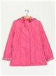 Parka water repellet lunares capucha fuschia (M-XXL)