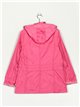 Parka water repellet lunares capucha fuschia (M-XXL)