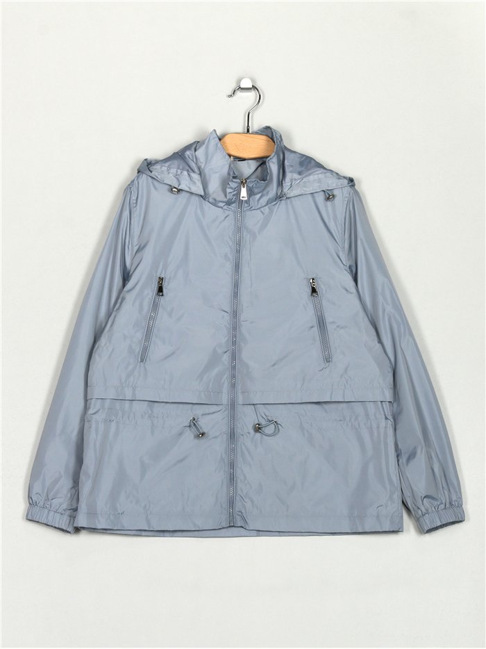 Parka water repellet capucha light-blue (42-50)