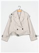 Buttoned trench coat stone-rice (S-XL)