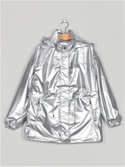 Buttoned trench coat silvery (M-XXL)