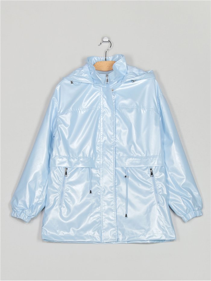 Buttoned trench coat azure (M-XXL)