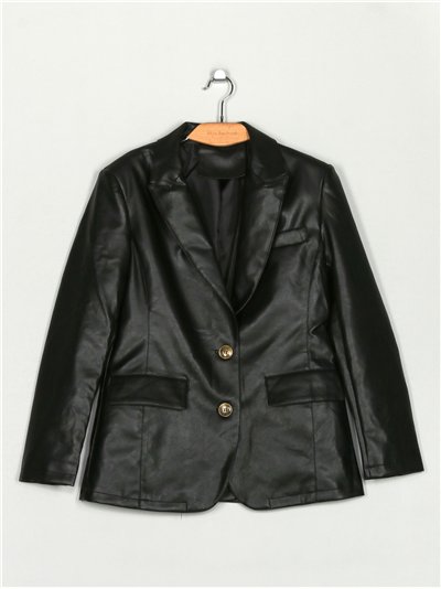 Faux leather blazer black (M-XXL)