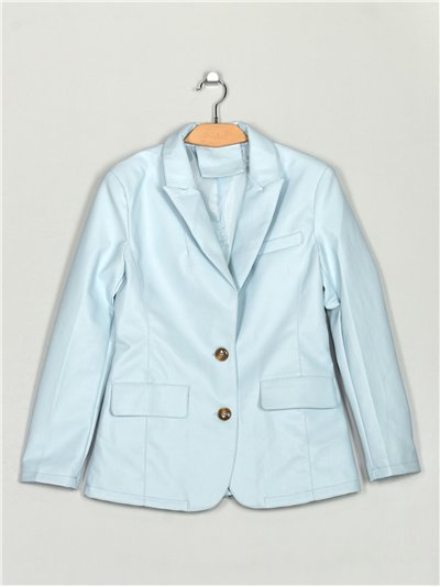 Faux leather blazer light-blue (M-XXL)