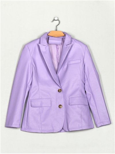 Faux leather blazer purple (M-XXL)