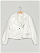 Faux leather biker jacket white (S-M-L)