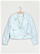 Faux leather biker jacket light-blue (S-M-L)