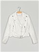 Faux leather studded biker jacket white (S-XL)