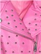 Faux leather studded biker jacket fushia (S-XL)